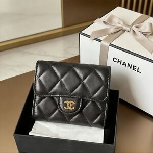 <AUTHENTIC>Chanel Classic Small FlapWallet in Black